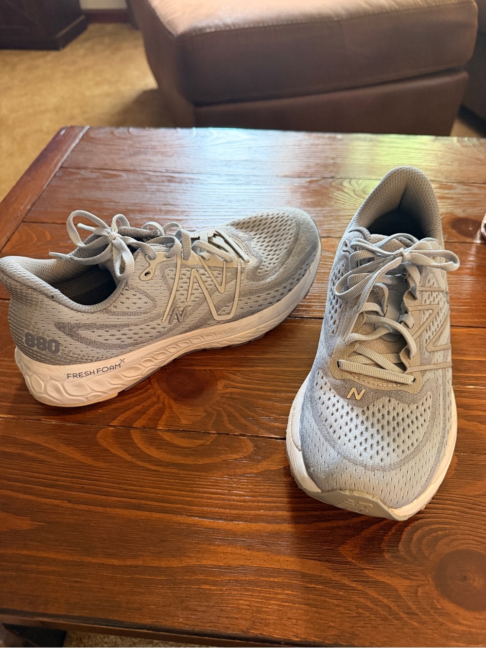 New Balance Light Gray Mesh Fresh Foam Running Sneakers